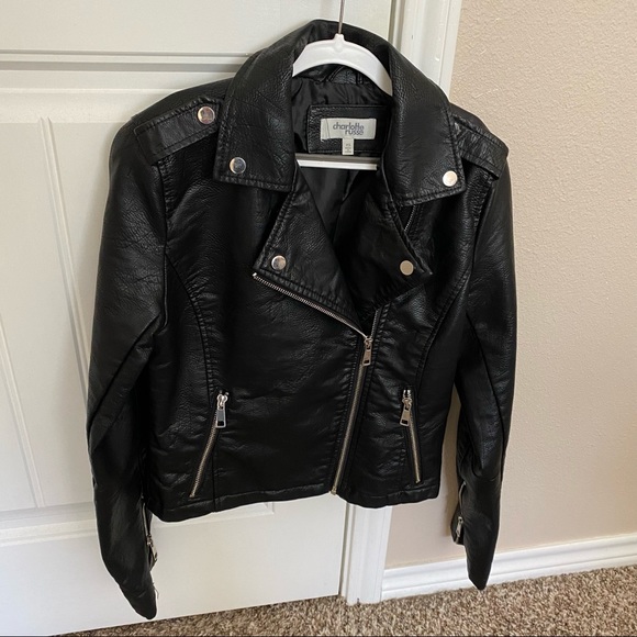 Charlotte Russe Jackets & Blazers - Faux Leather Moto Jacket
